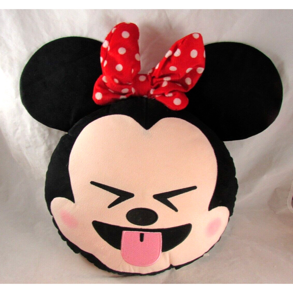 Disney Minnie Mouse Emoji Throw Pillow 2 Sided Reversible 18 x 19